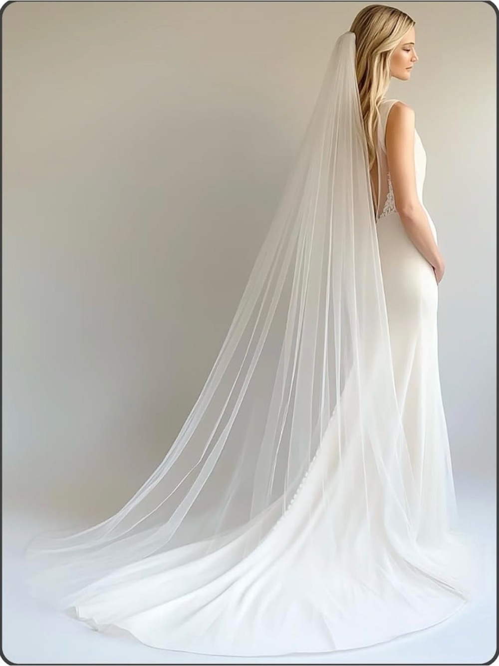 Bridal Cathedral Veil in Ivory - Elegant Layered Tulle